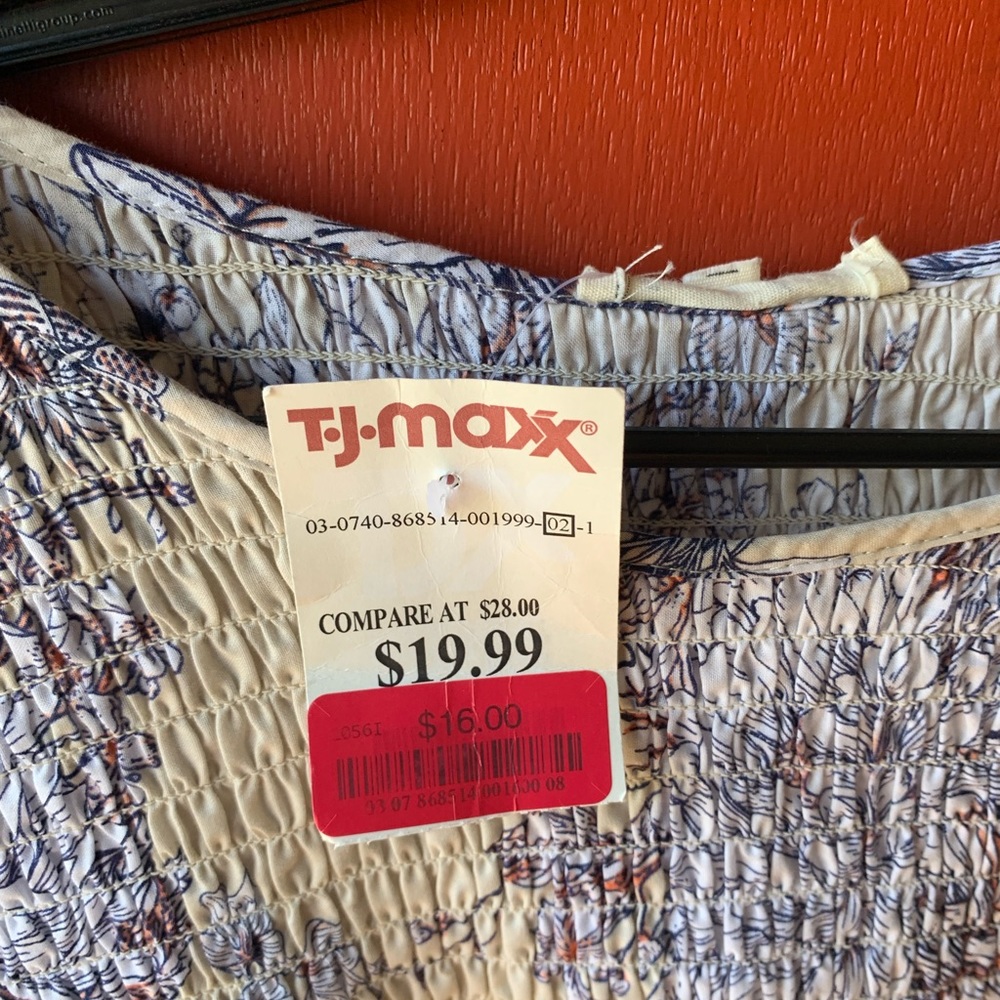 Cotton print bell sleeved top - Picture 3 of 4
